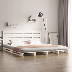 vidaXL Cadre de lit sans matelas blanc 160x200 cm bois de pin massif