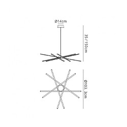 Luminaire Center Suspension LED intégré Star Argent 1 ampoule 35cm