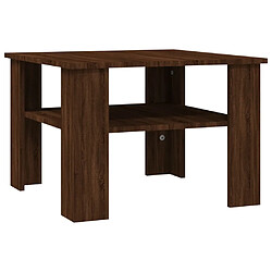 vidaXL Table basse Chêne marron 60x60x42 cm Bois d'ingénierie