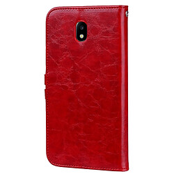 Avis Wewoo Housse Étui rouge pour Sumsung Galaxy J5 2017 / J530 version européenne Business style huile cire texture horizontale en cuir flip avec porte-cartes et fentes cartes porte-monnaie