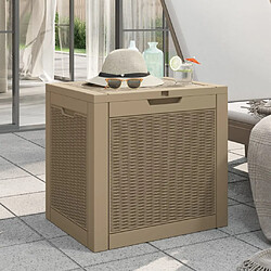 vidaXL Boîte de stockage de jardin marron clair 55,5x43x53 cm PP