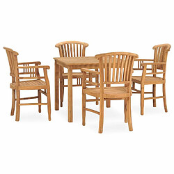 Salle à manger de jardin 5 pcs,Table et chaise à dîner Bois de teck solide -MN93248