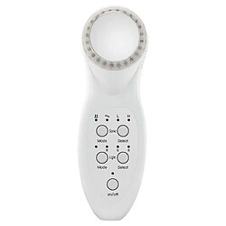 Chrono Instrument de beauté à ultrasons, instrument facial anti-rides, masseur facial à ultrasons à photons LED 7 couleurs, masseur facial à ultrasons(Blanc)