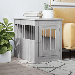 vidaXL Meuble de cage pour chiens sonoma gris 55x80x68 cm