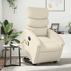 Maison Chic Fauteuil Relax pour salon, Fauteuil inclinable de massage électrique crème similicuir -GKD33065