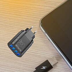 4 Ports USB Hub Chargeur Mural Adaptateur Secteur Prise EU Adaptateur USB Cube Noir