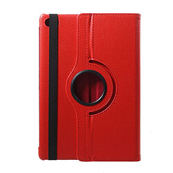 Etui en PU litchi support rotatif 360 degrés rouge pour votre Huawei MediaPad M5 lite 10