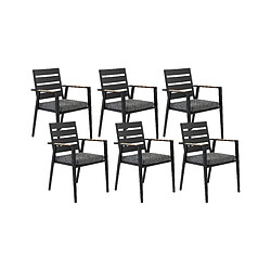 Beliani Lot de 6 chaises TAVIANO Métal Noir