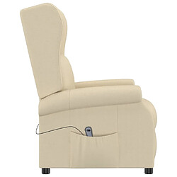 Acheter vidaXL Fauteuil inclinable électrique à oreilles crème tissu