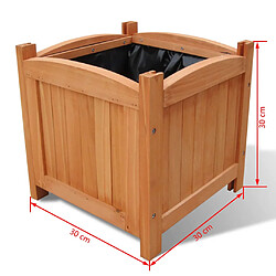 Maison Chic Ensemble de 2 Jardinières,Lits surélevés - Bac à fleurs - pot de fleur Bois 30x30x30 cm -GKD14672 pas cher