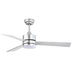 Ventilateur de plafond KILIM argent, 3 pales réversibles, 18W LED 3000|4000|6500K, H40xP.107cm