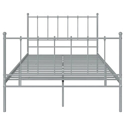 Avis vidaXL Cadre de lit sans matelas gris métal 120x200 cm