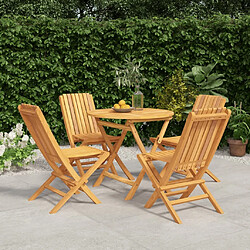 Salle à dîner de jardin 5 pcs,Table et chaise à manger Bois de teck massif -MN38202