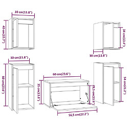 vidaXL Meubles TV 5 pcs Marron miel Bois massif de pin pas cher