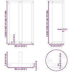 vidaXL Pieds de table de bar forme de T 2 pcs anthracite acier pas cher