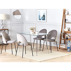 Beliani Table de repas Winston 120 cm verre argenté