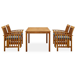 Maison Chic Mobilier à dîner 7 pcs de jardin - Ensemble table et chaises d'extérieur - Salon/Mobilier de jardin classique et coussins Acacia solide -MN36188