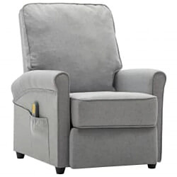 vidaXL Fauteuil de massage Gris clair Tissu