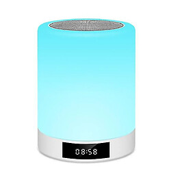 Universal Enclat de haut-parleur YH-Bluetooth, haut-parleur portable sans fil, lampe de chevet, réveil, radio FM (blanc)