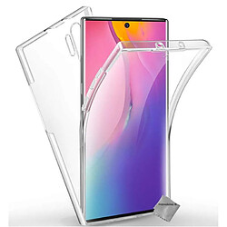 Htdmobiles Coque silicone gel fine 360 integrale (avant et arriere) pour Samsung Galaxy Note 10+ Plus + verre trempe - TRANSPARENT pas cher