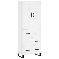 vidaXL Buffet haut Blanc 69,5x34x180 cm Bois d'ingénierie