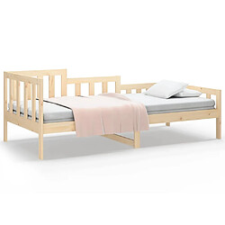 vidaXL Lit de jour sans matelas 90x200 cm bois de pin massif