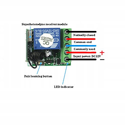 GUPBOO Télécommande Universelle de Rechange Avec module récepteur pour apprendre la télécommande de l'émetteur de code