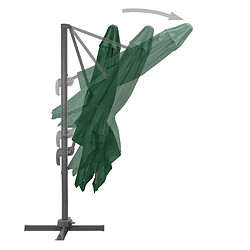 Acheter vidaXL Parasol de jardin en porte-à-faux et poteau en aluminium vert