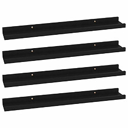 Maison Chic Lot de 4 Étagères murales,Étagère Rangement flottate Noir 60x9x3 cm -MN70353