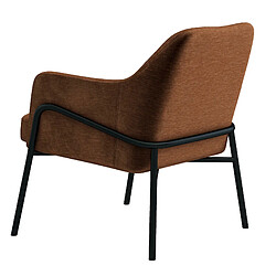 Avis Moloo LAYTON - Fauteuil lounge, tissu chenillé Terracota et métal noir mat