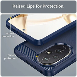 Avis Htdmobiles Coque pour Honor 200 5G - housse etui silicone gel carbone + film ecran - BLEU FONCE