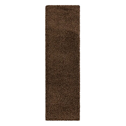 RUGSX Tapis, le tapis de couloir SOFFI shaggy 5cm marron - pour la cuisine, l'antichambre, le couloir 80x300 cm