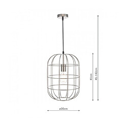 Acheter Luminaire Center Suspension Eudora Nickel satiné 1 ampoule 41cm