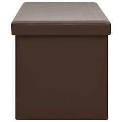 Avis vidaXL Banc de rangement pliable Marron PVC