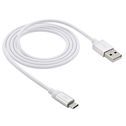 Wewoo Câble blanc pour Samsung Galaxy S6 / S5 / S IV, LG, HTC, Longueur: 1m Net Style Haute Qualité Métal Tête Micro USB vers USB Données / de Charge