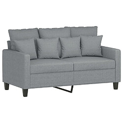 vidaXL Canapé à 2 places Gris clair 120 cm Tissu