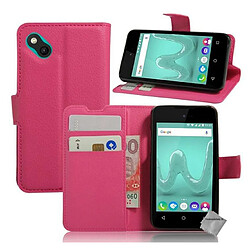 Htdmobiles Housse etui portefeuille pour Wiko Sunny 2 Plus + film ecran - ROSE