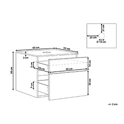 Avis Beliani Meuble de salle de bains 60 x 52 cm en bois clair BEXTI