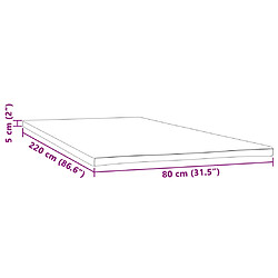 vidaXL Sur-matelas 80x220x5 cm pas cher