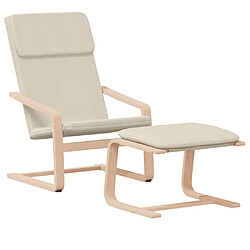 Avis Maison Chic Chaise de relaxation | Fauteuil relax avec repose-pied Crème Tissu -GKD28190