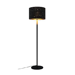 NETTLIFE Lampadaire Moderne Salon Lampadaire - Lampe sur pied en tissu avec douille E27 Max. 40W Noir Or Abat-jour Design Étoile 144cm Lampe sur pied