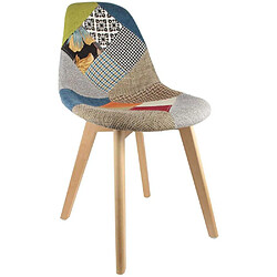 Avis The Home Deco Factory Chaise scandinave Patchwork (Lot de 2) Multicolore.