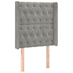 Avis Maison Chic Tête de lit scandinave à LED,meuble de chambre Gris clair 83x16x118/128 cm Velours -MN55335