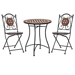 Maison Chic Mobilier de bistro et chaises de jardin 3 pcs mosa?que Carreau céramique Terre cuite -GKD281945