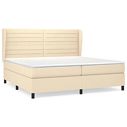 vidaXL Sommier à lattes de lit avec matelas Crème 200x200 cm Tissu