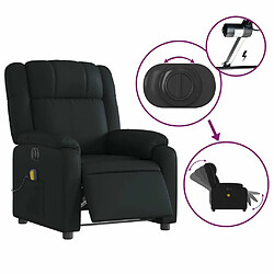 Maison Chic Fauteuil Relax pour salon, Fauteuil de massage inclinable électrique noir similicuir -GKD99090 pas cher