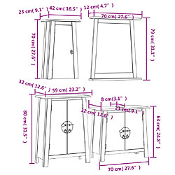 vidaXL Ensemble de meubles de salle de bain 4 pcs bois de pin massif pas cher