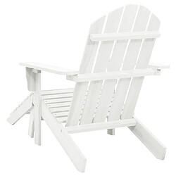 Acheter Maison Chic Chaise de jardin - Fauteuil d'extérieur avec pouf Bois Blanc -MN21891