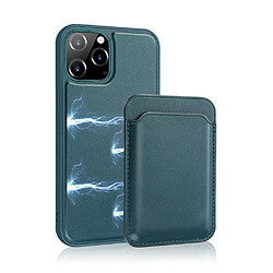 Coque en PU 2 en 1 détachable avec porte-cartes magnétique bleu pour votre Apple iPhone 13 6.1 pouces