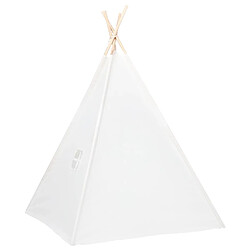 Avis vidaXL Tente tipi d'enfants avec sac Peau de pêche Blanc 120x120x150cm